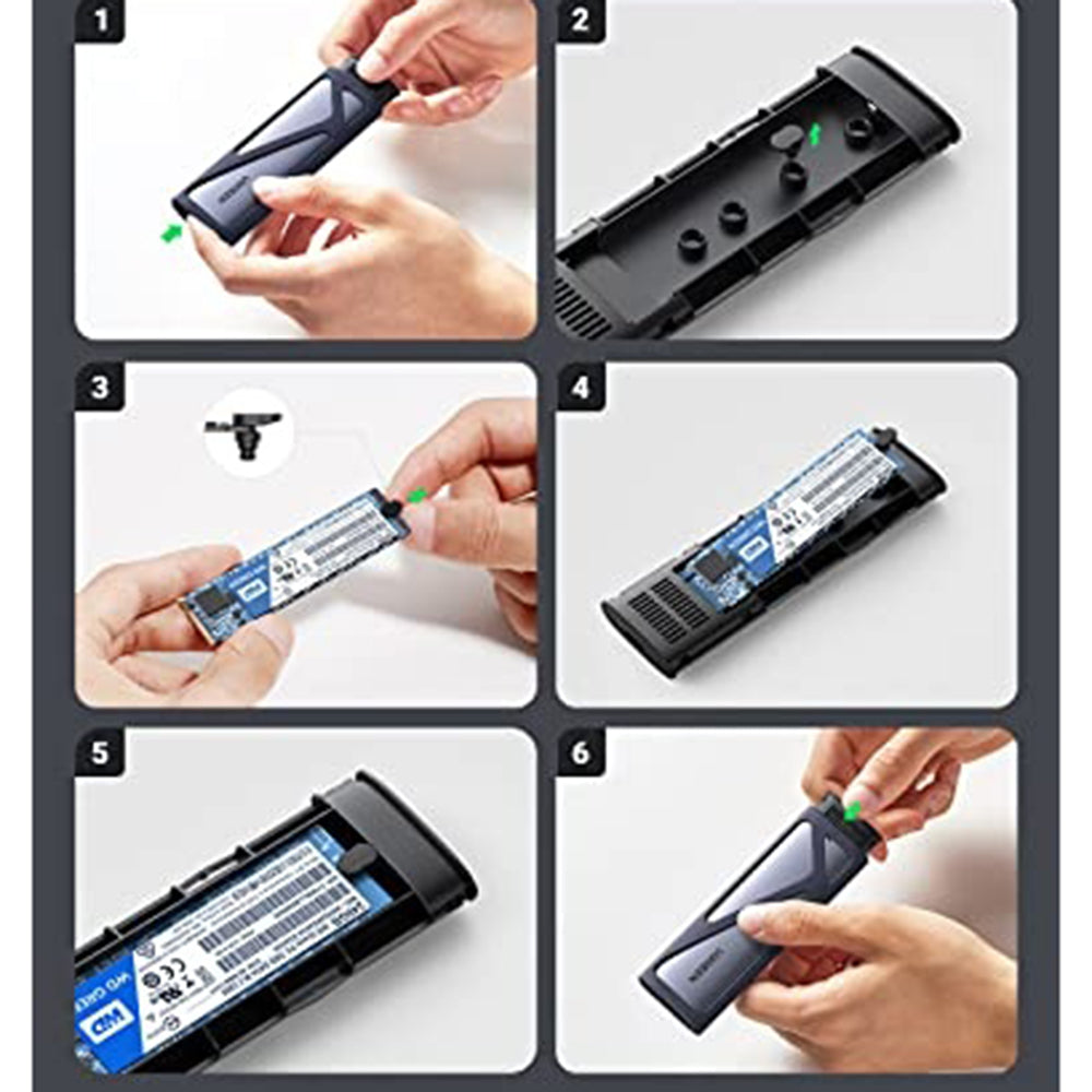 Rack UGREEN CM400 (10902) do SSD M.2 NVMe, Szary