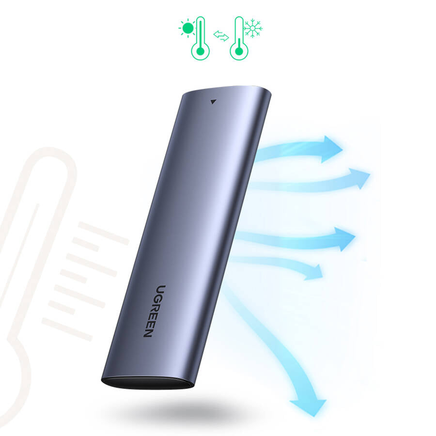 Rack UGREEN CM400 dla SSD SATA M.2 NGFF, Szary