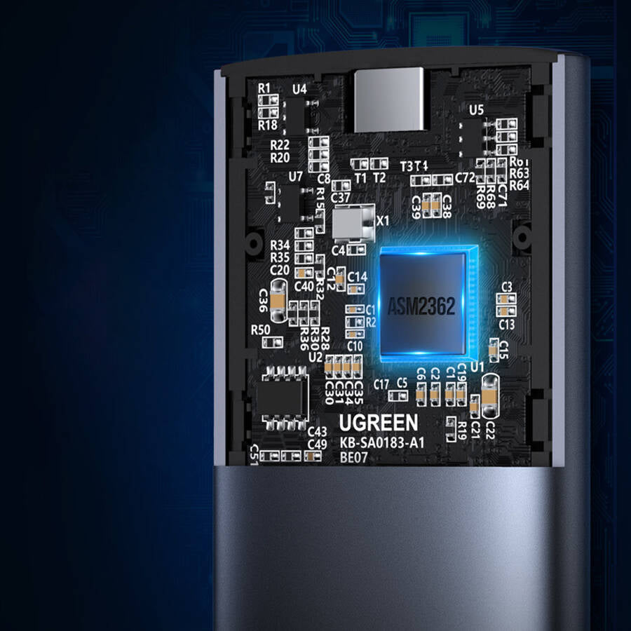 Rack UGREEN CM400 dla SSD SATA M.2 NGFF, Szary