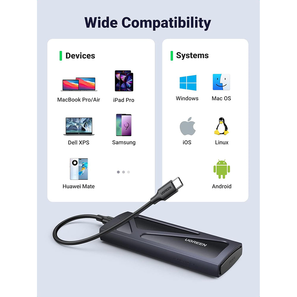 Rack UGREEN CM578 dla SSD M.2 NVMe, Szary