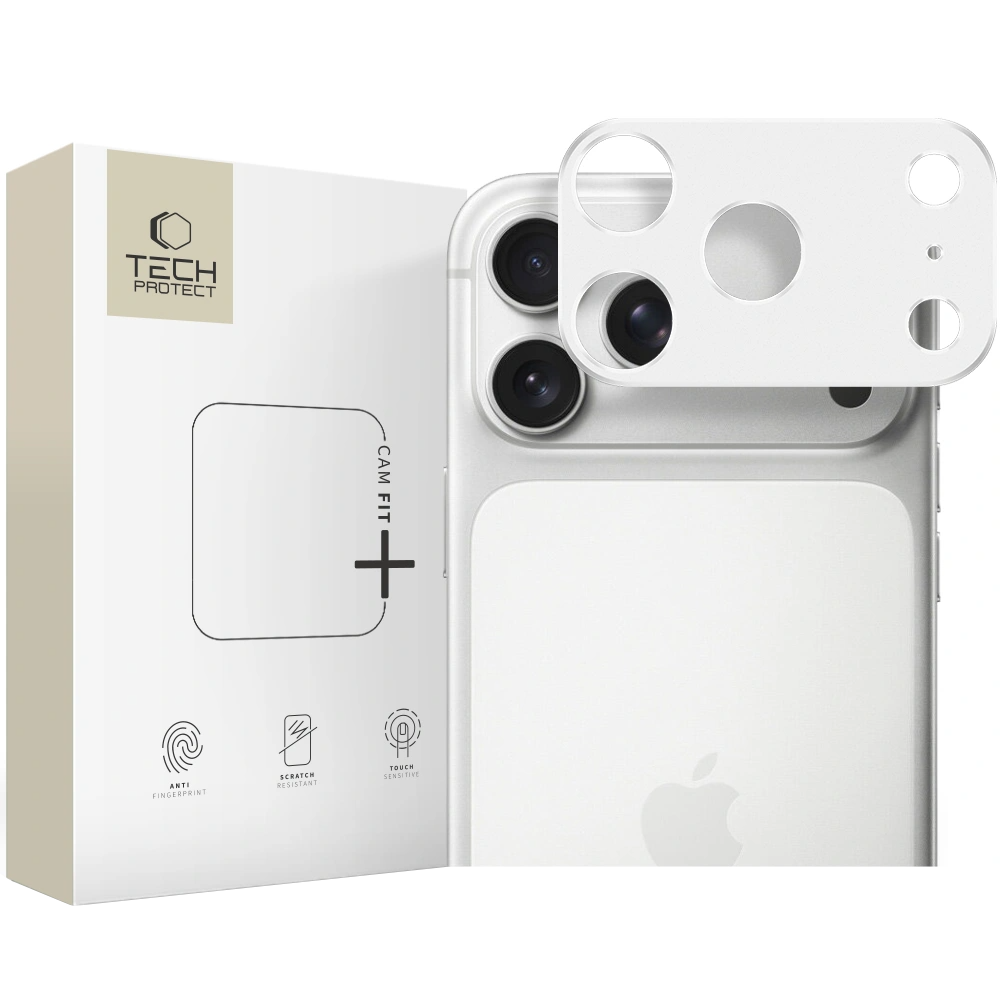 Ramka ochronna do tylnej kamery Tech-Protect Camalloy Fit+ dla Apple iPhone 17 Pro Max, Aluminium, Srebrna