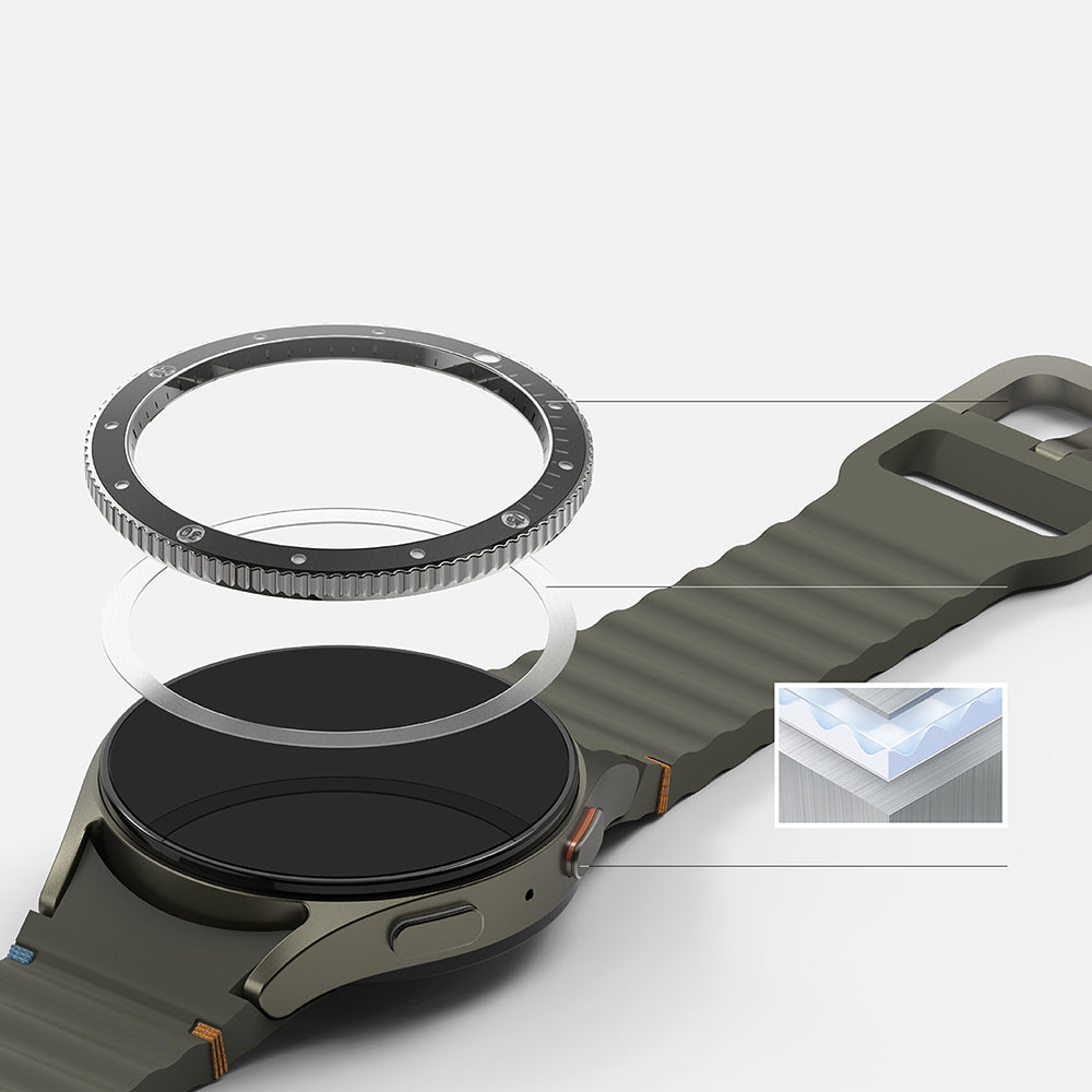 Ramka Ochronna Ringke Premium Styling dla Samsung Galaxy Watch7 44mm, Model 2, Czarna