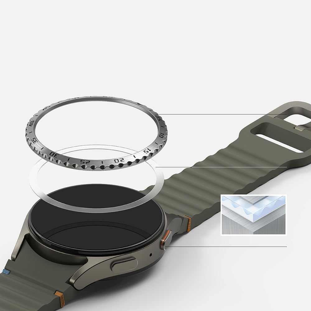 Ramka Ochronna Ringke Styling dla Samsung Galaxy Watch7 44mm, Model 5, Srebrna