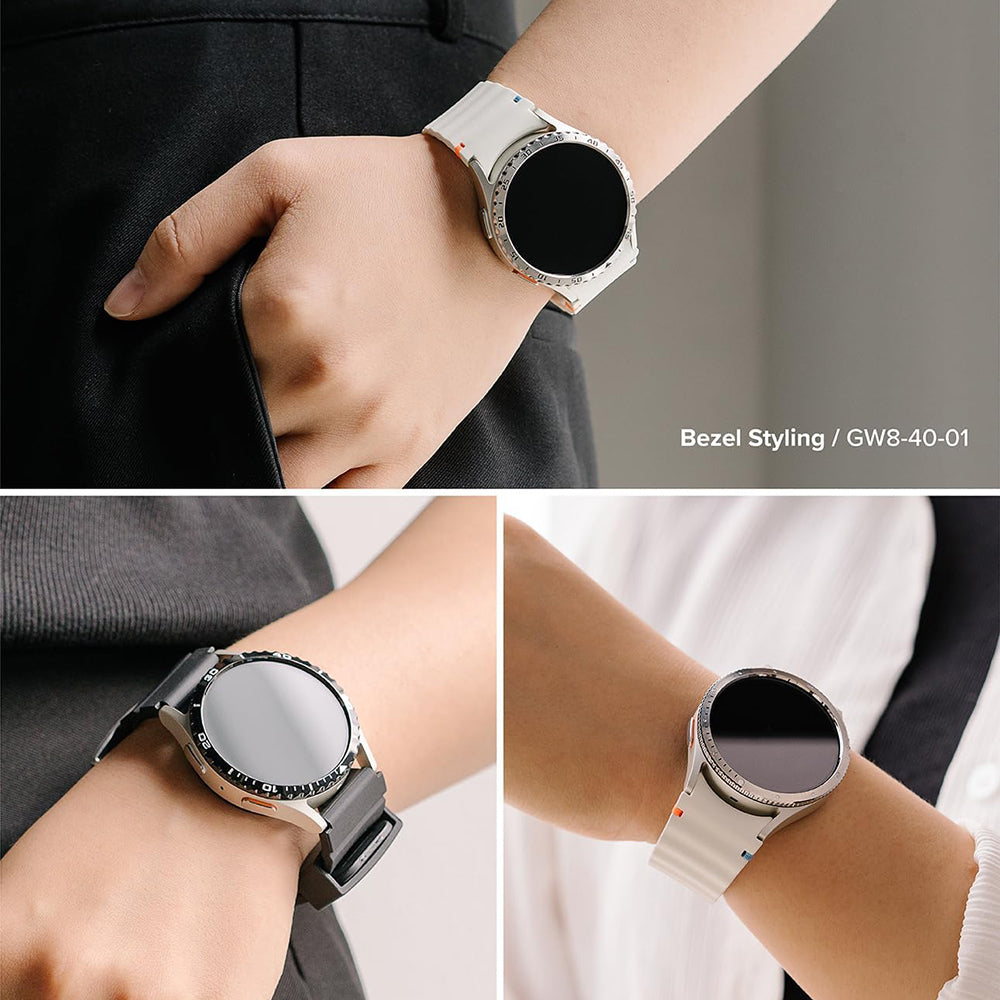 Ramka Ochronna Ringke Inner Styling dla Samsung Galaxy Watch8 Classic, Srebrna