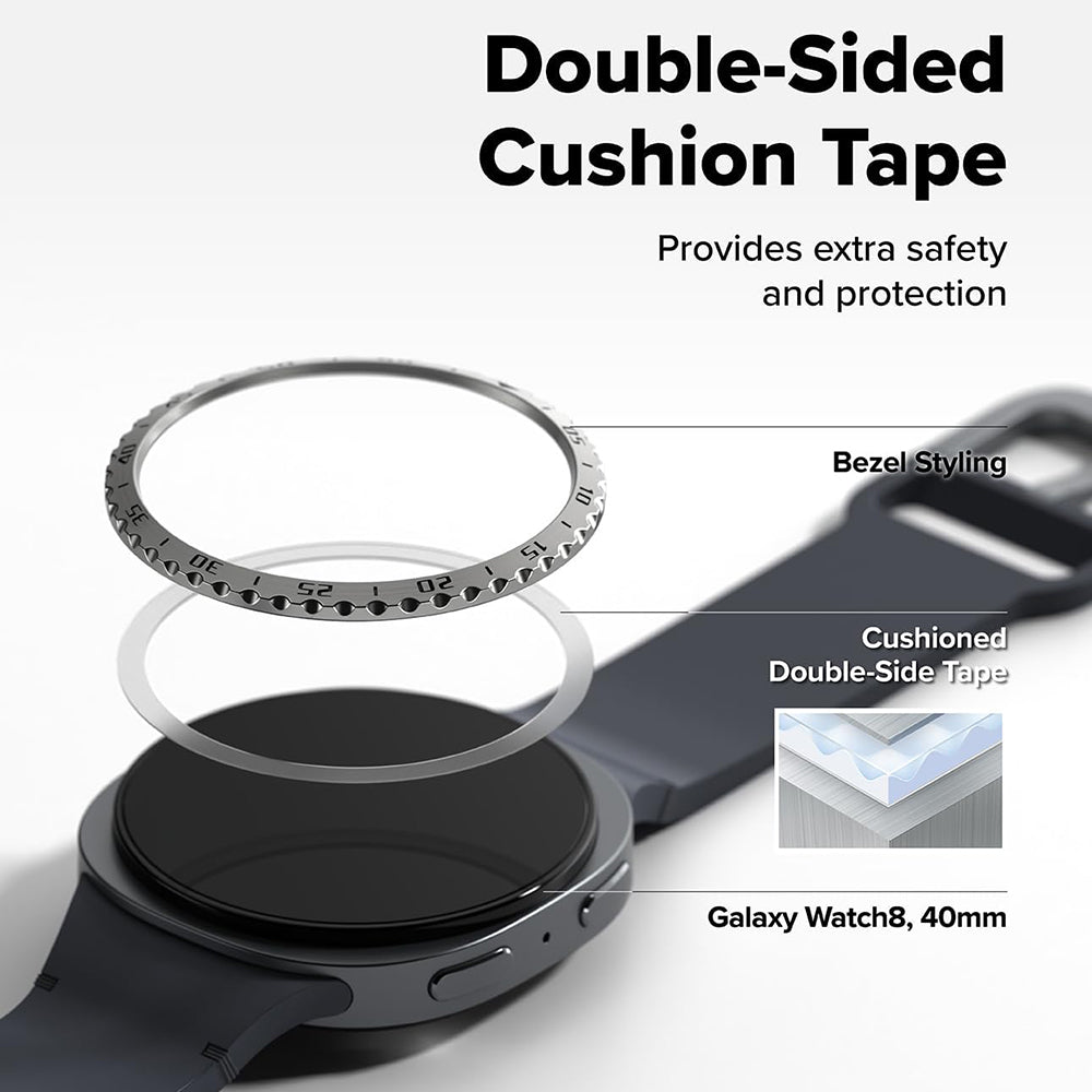 Ramka Ochronna Ringke Inner Styling dla Samsung Galaxy Watch8 Classic, Srebrna