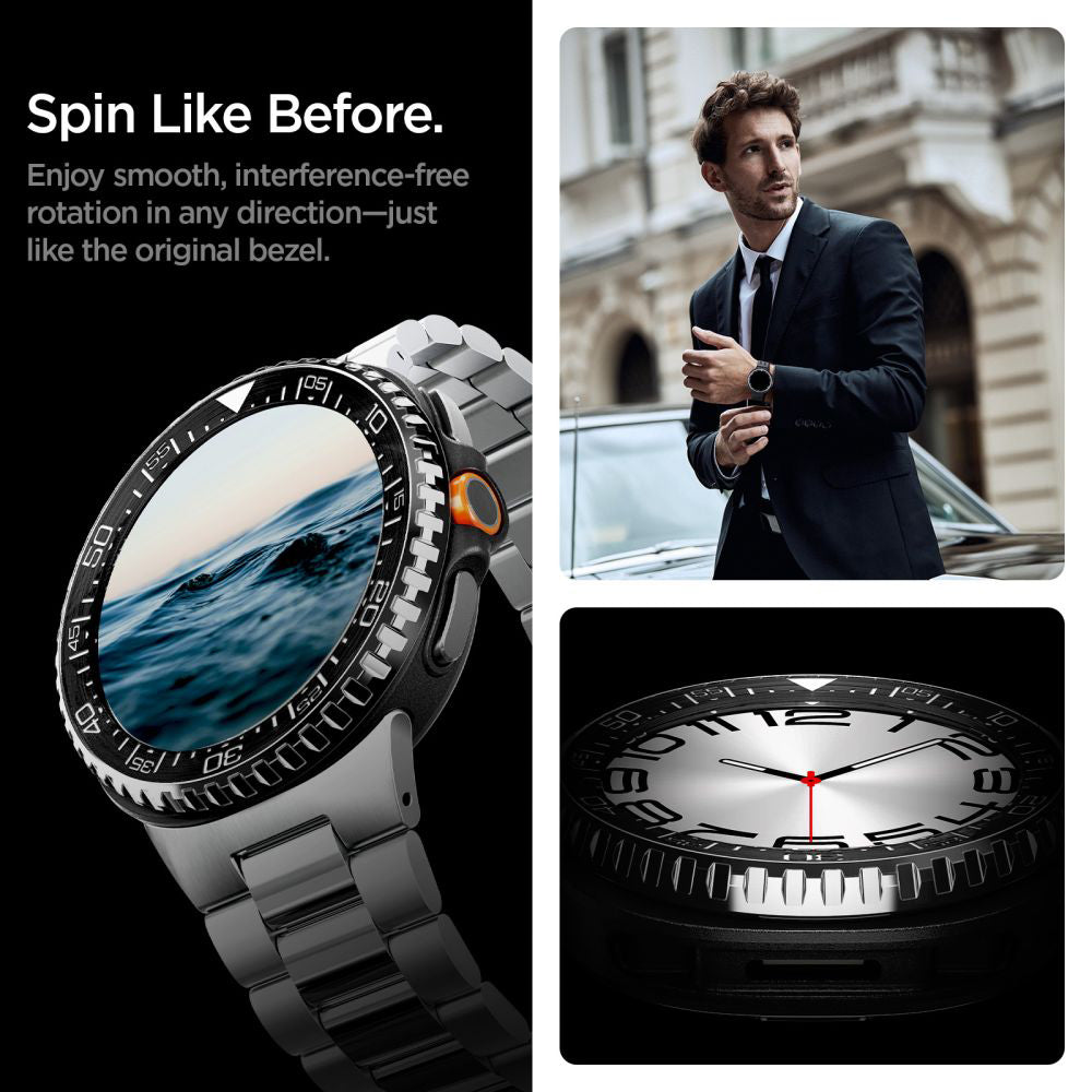 Spigen Tune Pro Diver Protection Frame for Samsung Galaxy Watch8 Classic, Black