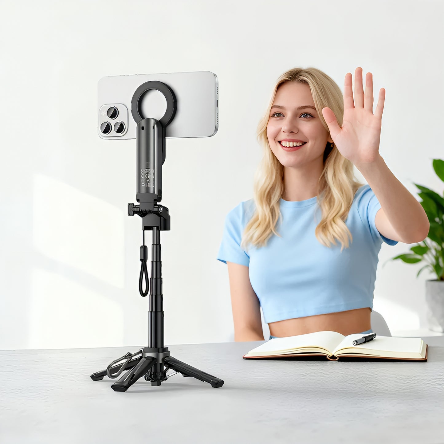 Selfie Stick Bluetooth HOCO K27 Pro, Uniwersalny, Czarny