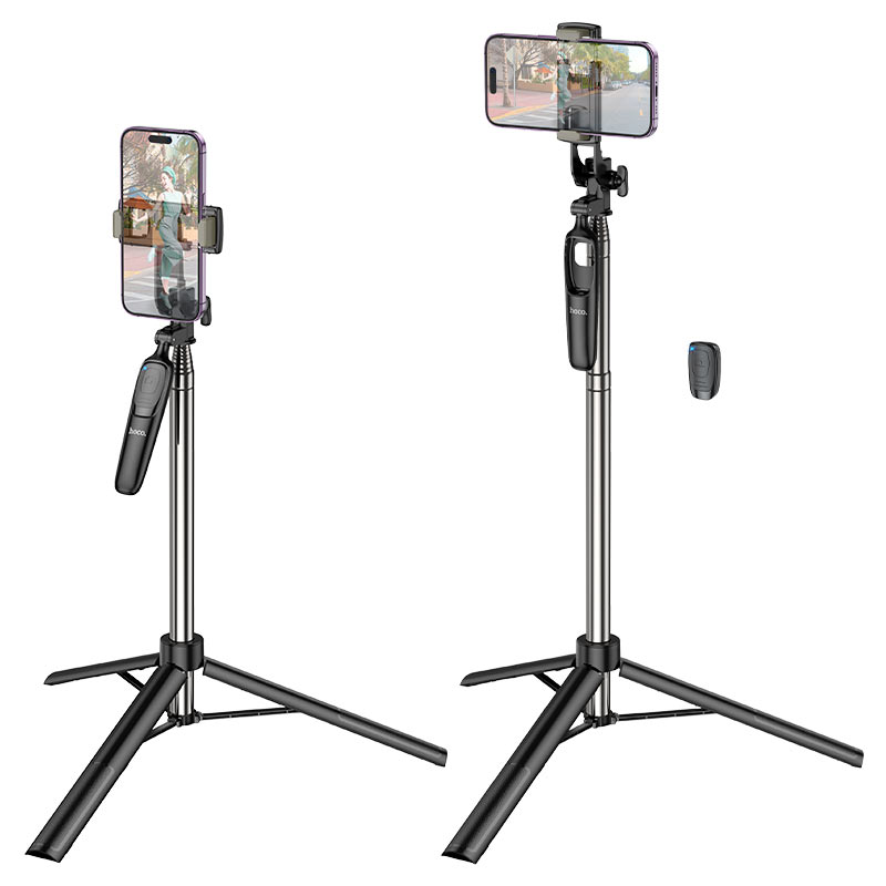 Selfie Stick Bluetooth HOCO K19 Soul Live Broadcast, uniwersalny, czarny