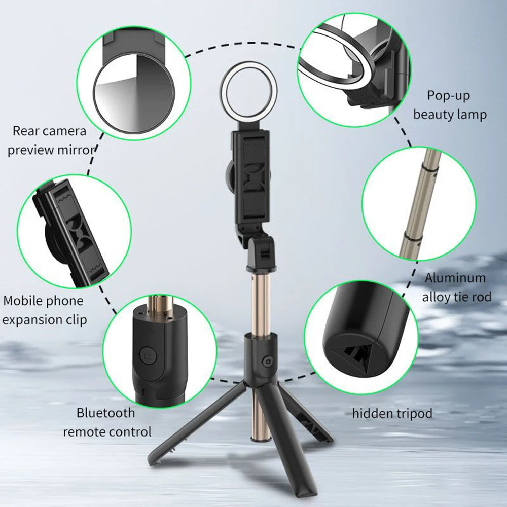 Selfie Stick Bluetooth Techsuit K13, Uniwersalny, Czarny