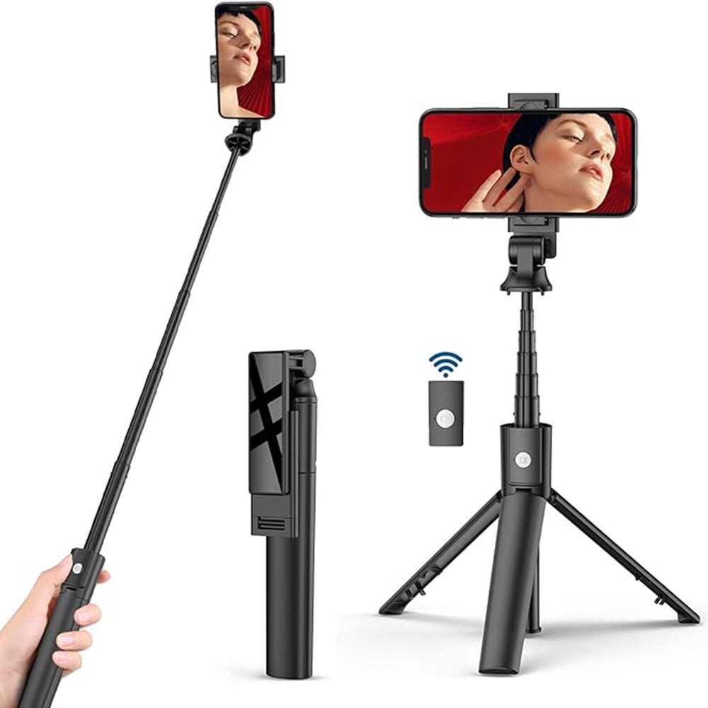 Selfie Stick Bluetooth Techsuit K22, Uniwersalny, Czarny