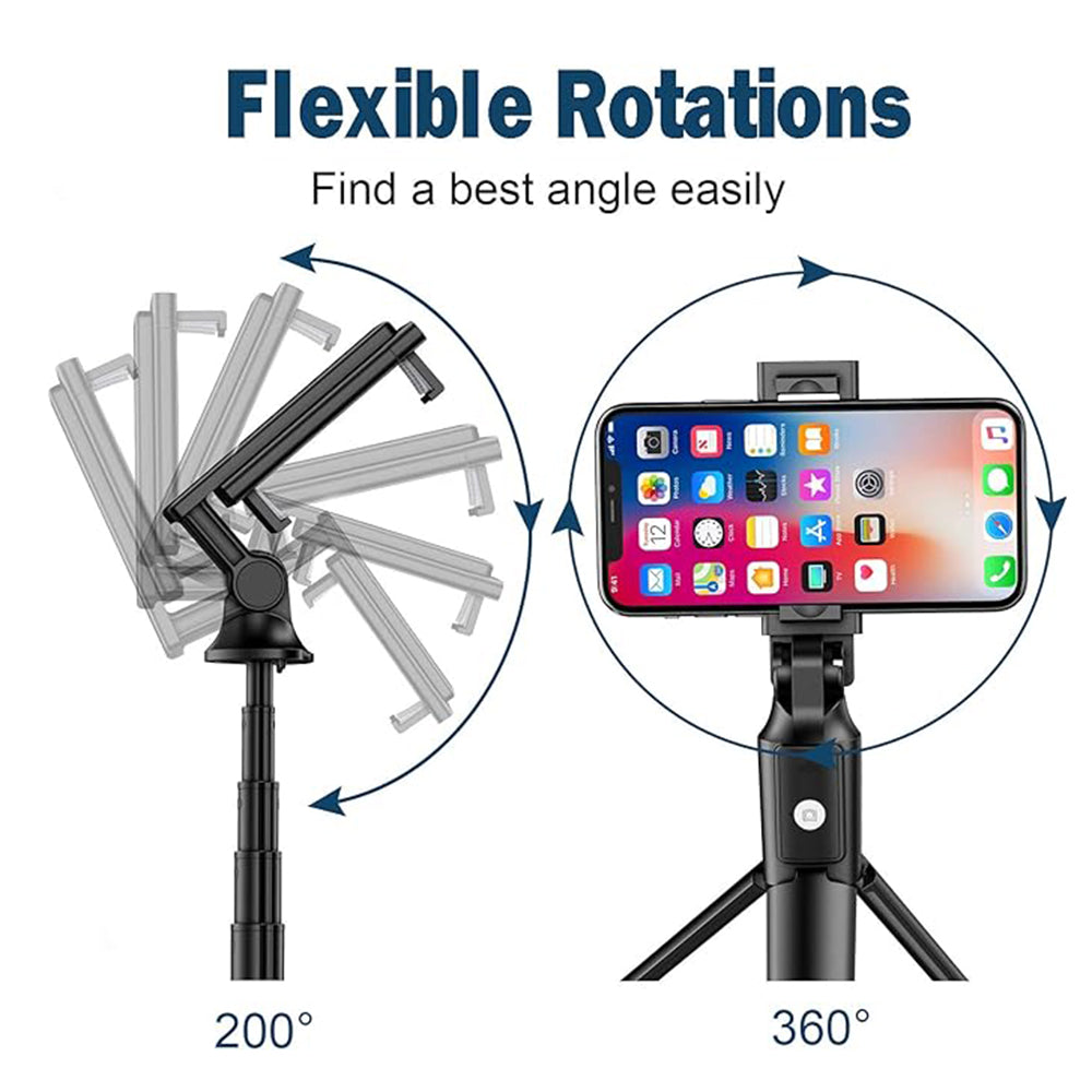 Selfie Stick Bluetooth Techsuit K22, Uniwersalny, Czarny