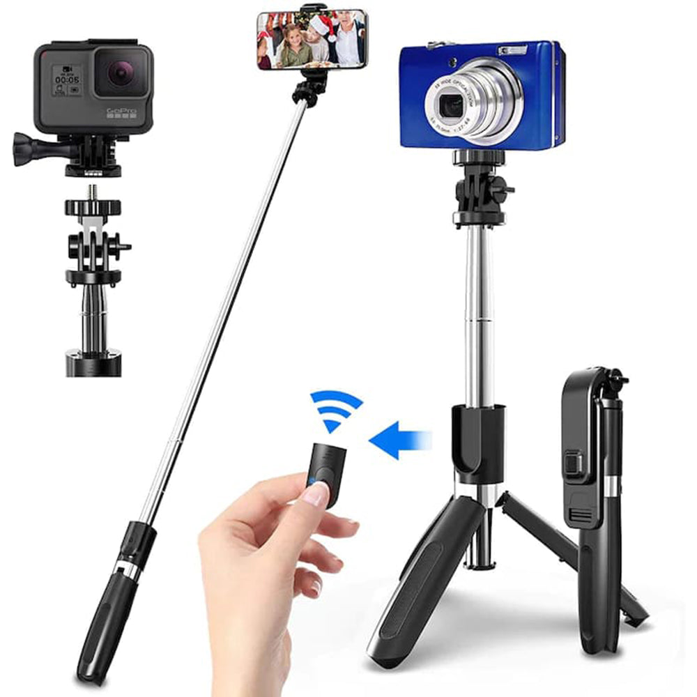 Selfie Stick Bluetooth Techsuit L02, Uniwersalny, Czarny
