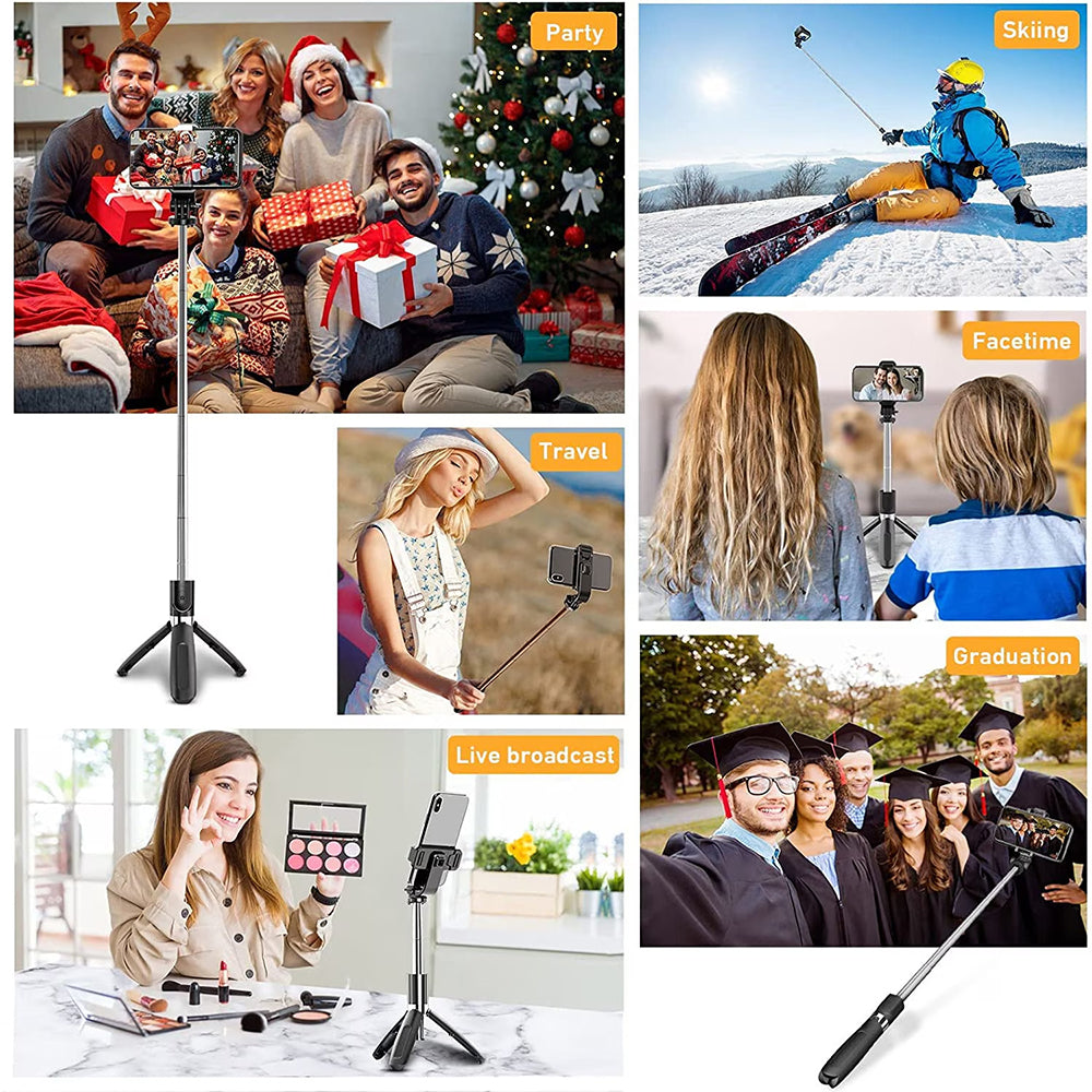 Selfie Stick Bluetooth Techsuit L02, Uniwersalny, Czarny
