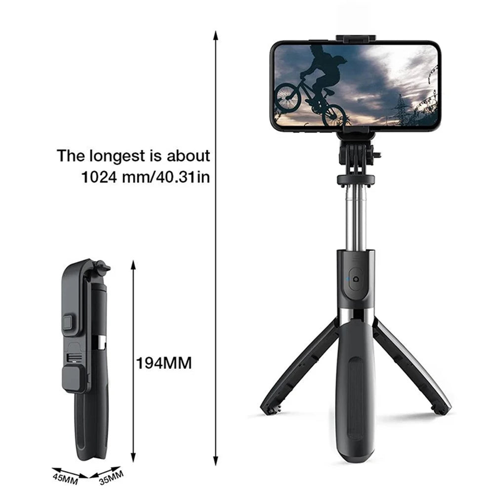 Selfie Stick Bluetooth Techsuit L02s, Uniwersalny, Czarny
