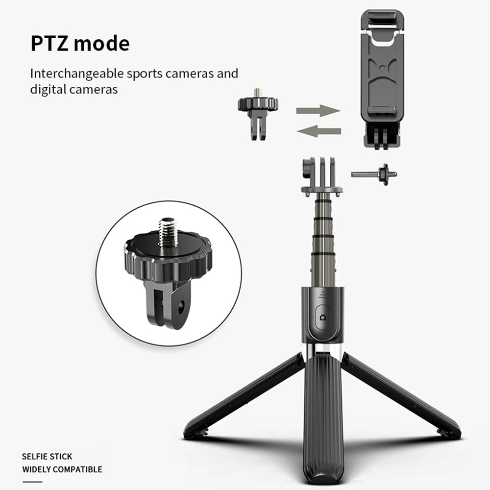 Selfie Stick Bluetooth Techsuit L03, Uniwersalny, Czarny