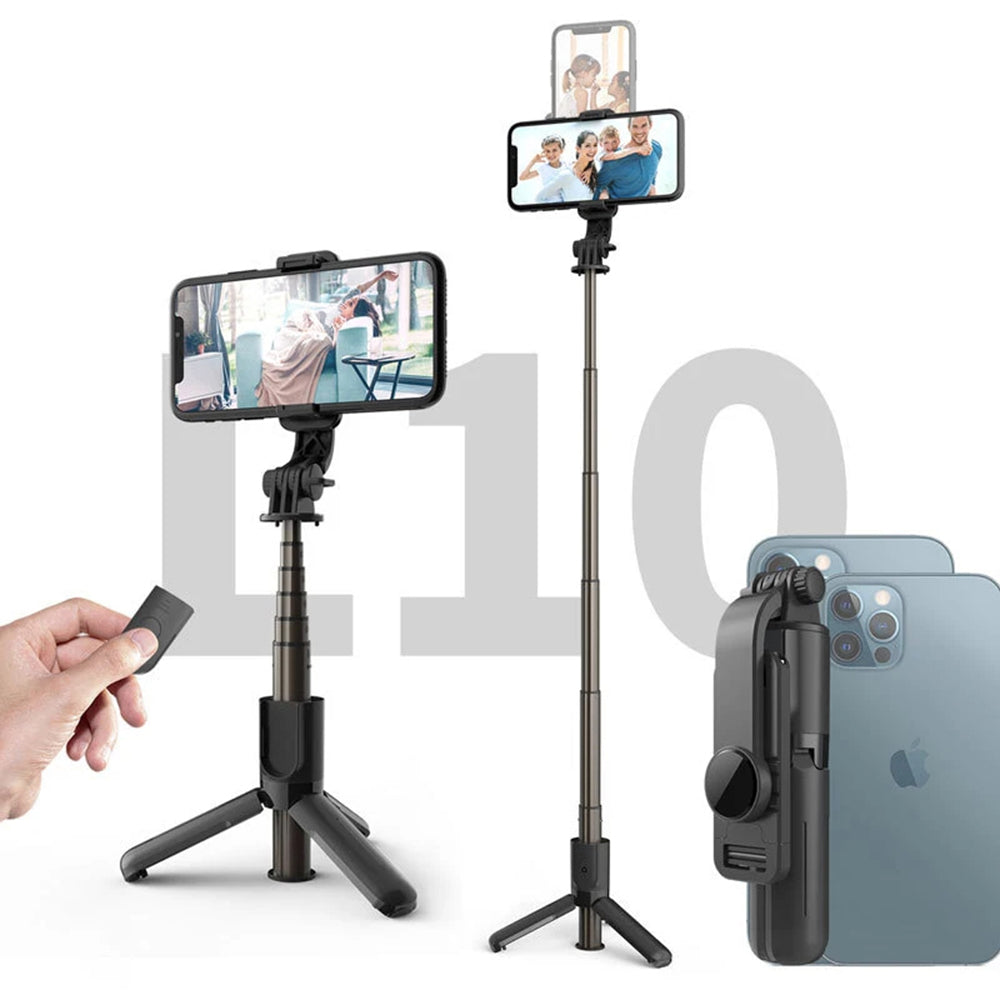 Selfie Stick Bluetooth Techsuit L10, Uniwersalny, Czarny
