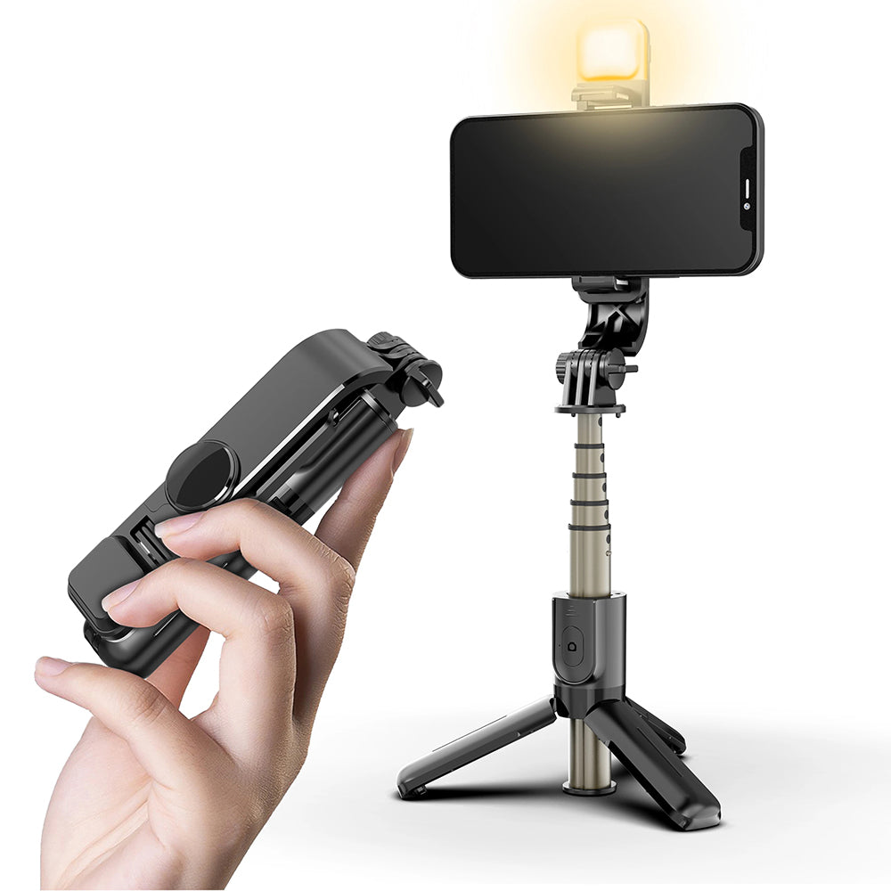 Selfie Stick Bluetooth Techsuit L10s, Uniwersalny, Czarny