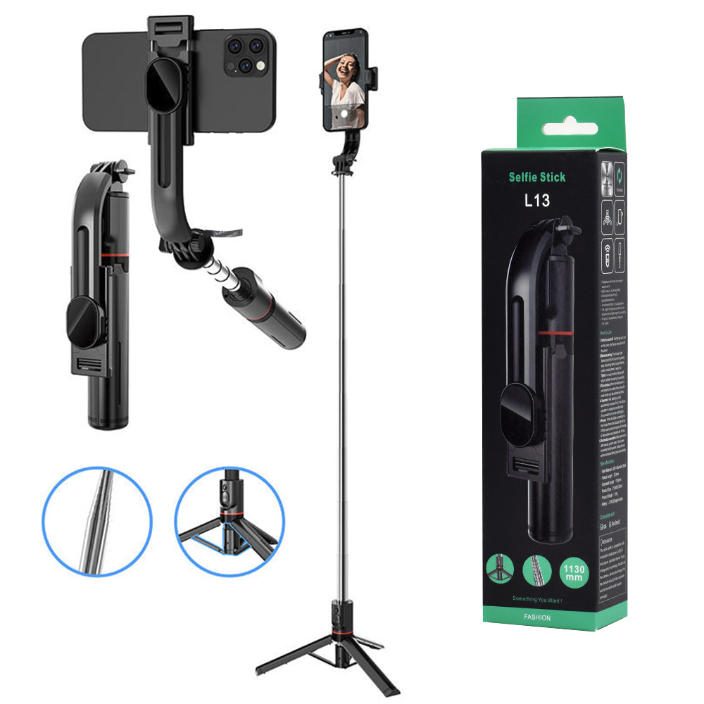Selfie Stick Bluetooth Techsuit L13, Uniwersalny, Czarny