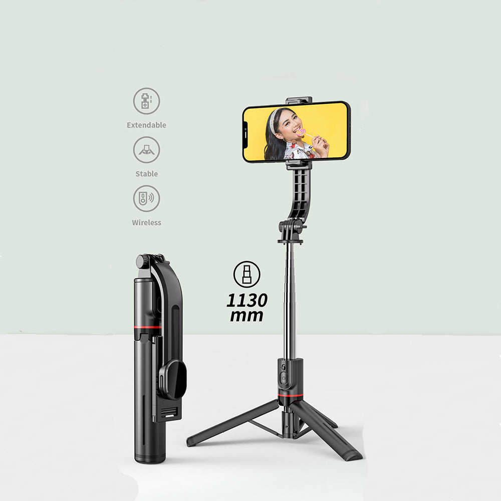 Selfie Stick Bluetooth Techsuit L13, Uniwersalny, Czarny