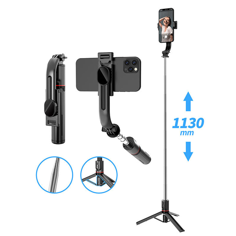 Selfie Stick Bluetooth Techsuit L13, Uniwersalny, Czarny