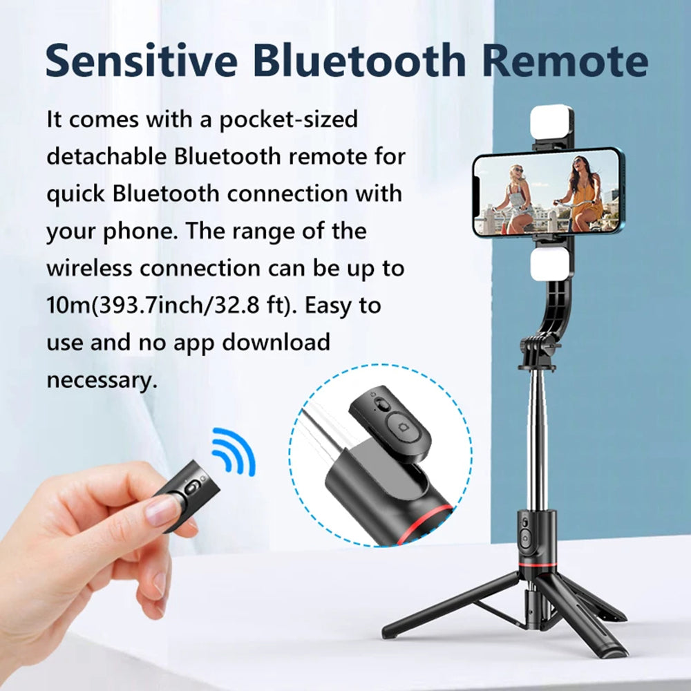 Selfie Stick Bluetooth Techsuit L13d, Uniwersalny, Czarny