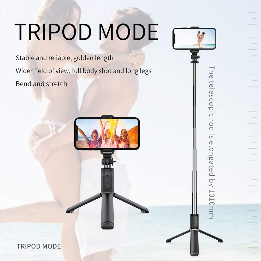 Selfie Stick Bluetooth Techsuit Q01, Uniwersalny, Czarny