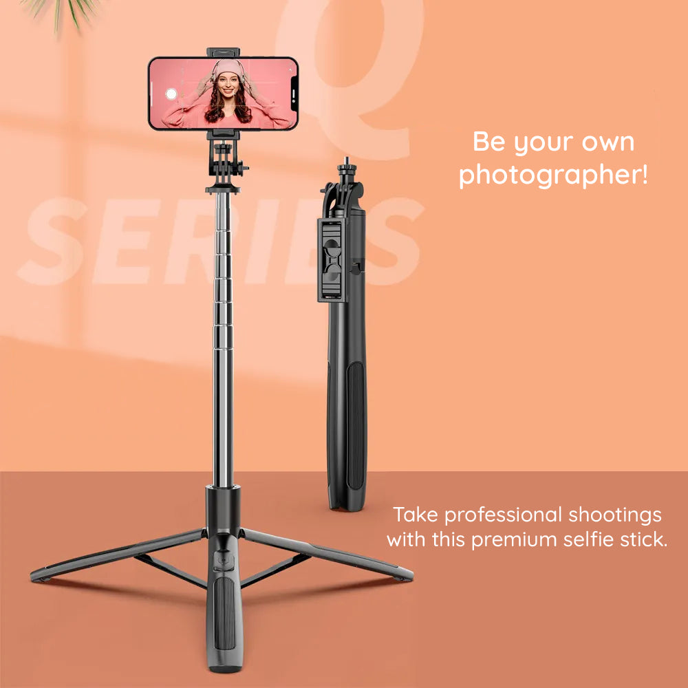 Selfie Stick Bluetooth Techsuit Q05, Uniwersalny, Czarny