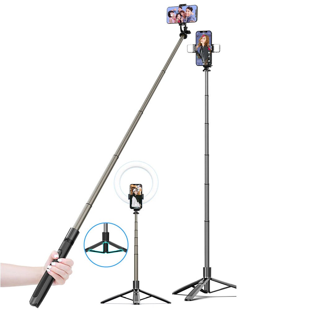 Selfie Stick Bluetooth Techsuit Q06, Uniwersalny, Czarny