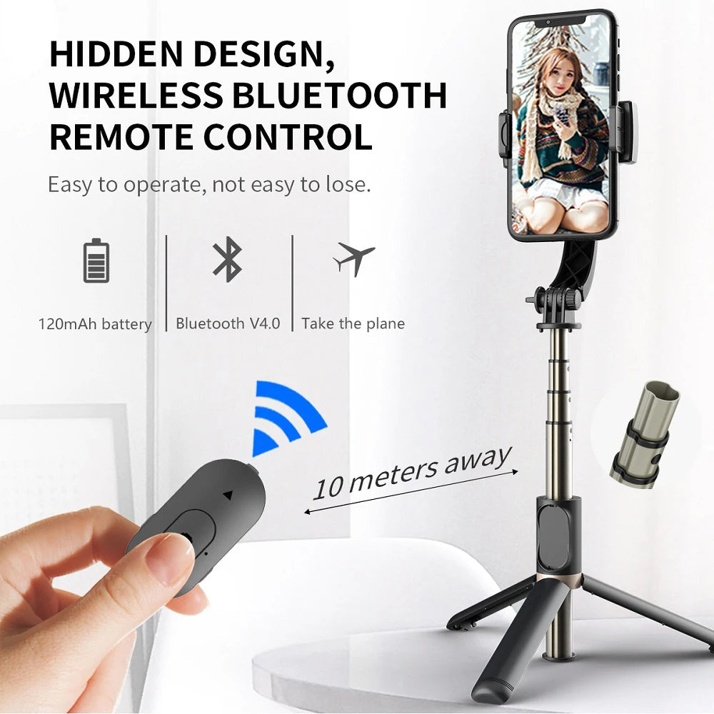 Selfie Stick Bluetooth Techsuit Q08, Uniwersalny, Czarny