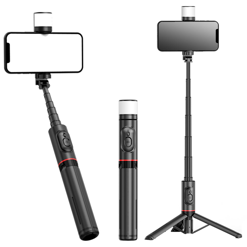 Selfie Stick Bluetooth Techsuit Q12S, Uniwersalny, Czarny