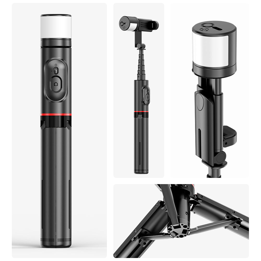 Selfie Stick Bluetooth Techsuit Q12S, Uniwersalny, Czarny