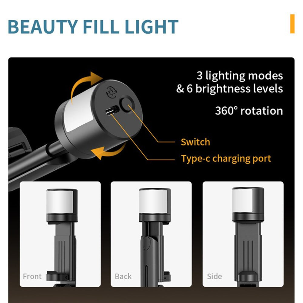Selfie Stick Bluetooth Techsuit Q12S, Uniwersalny, Czarny
