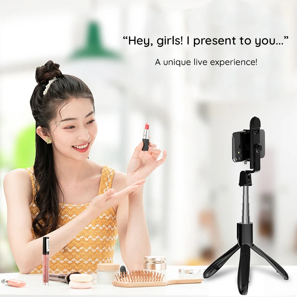 Selfie Stick Bluetooth Techsuit S01-S, Uniwersalny, Czarny