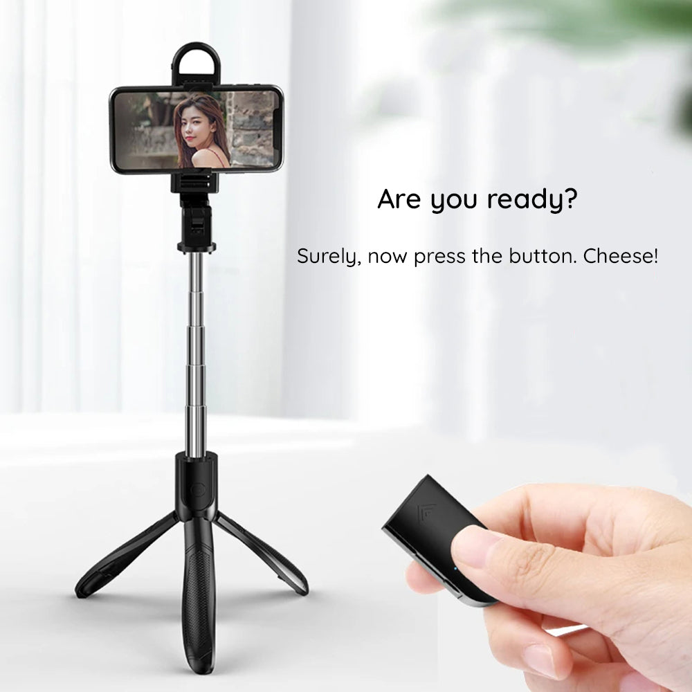 Selfie Stick Bluetooth Techsuit S01-S, Uniwersalny, Czarny