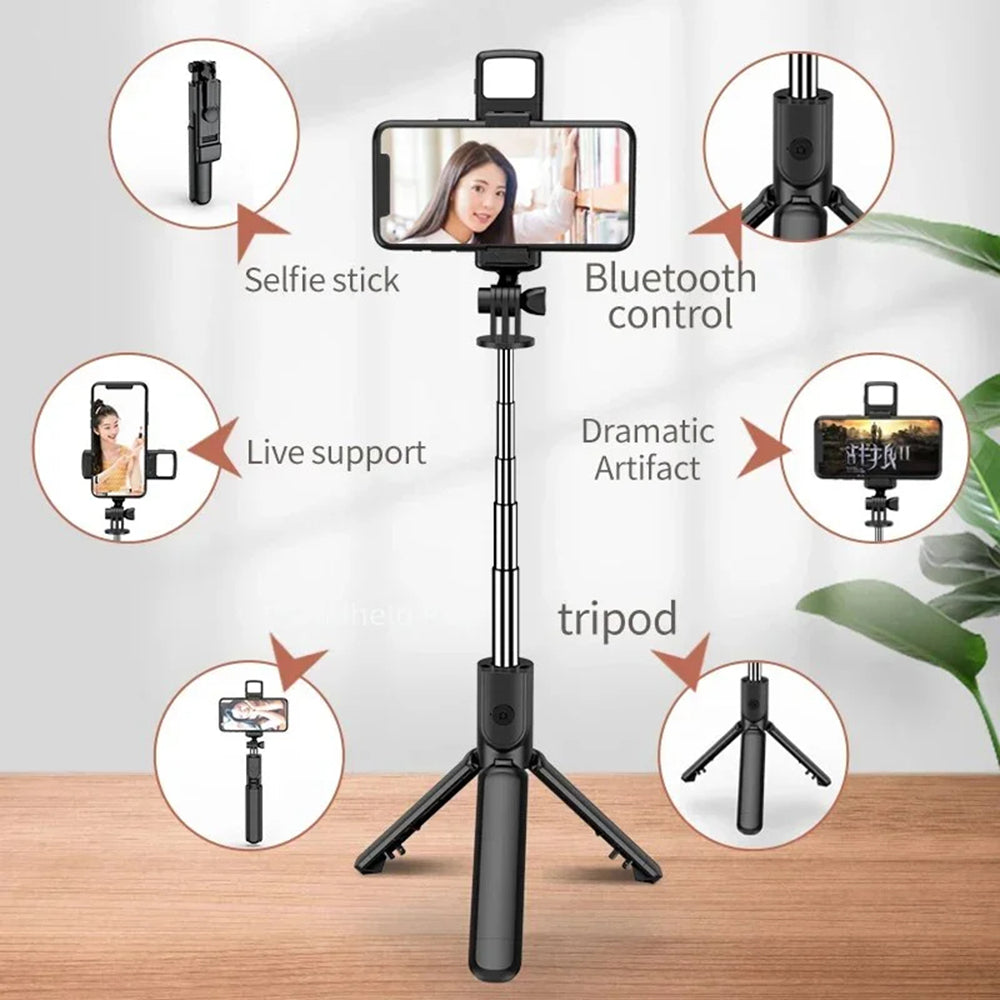 Selfie Stick Bluetooth Techsuit S03-S, Uniwersalny, Czarny