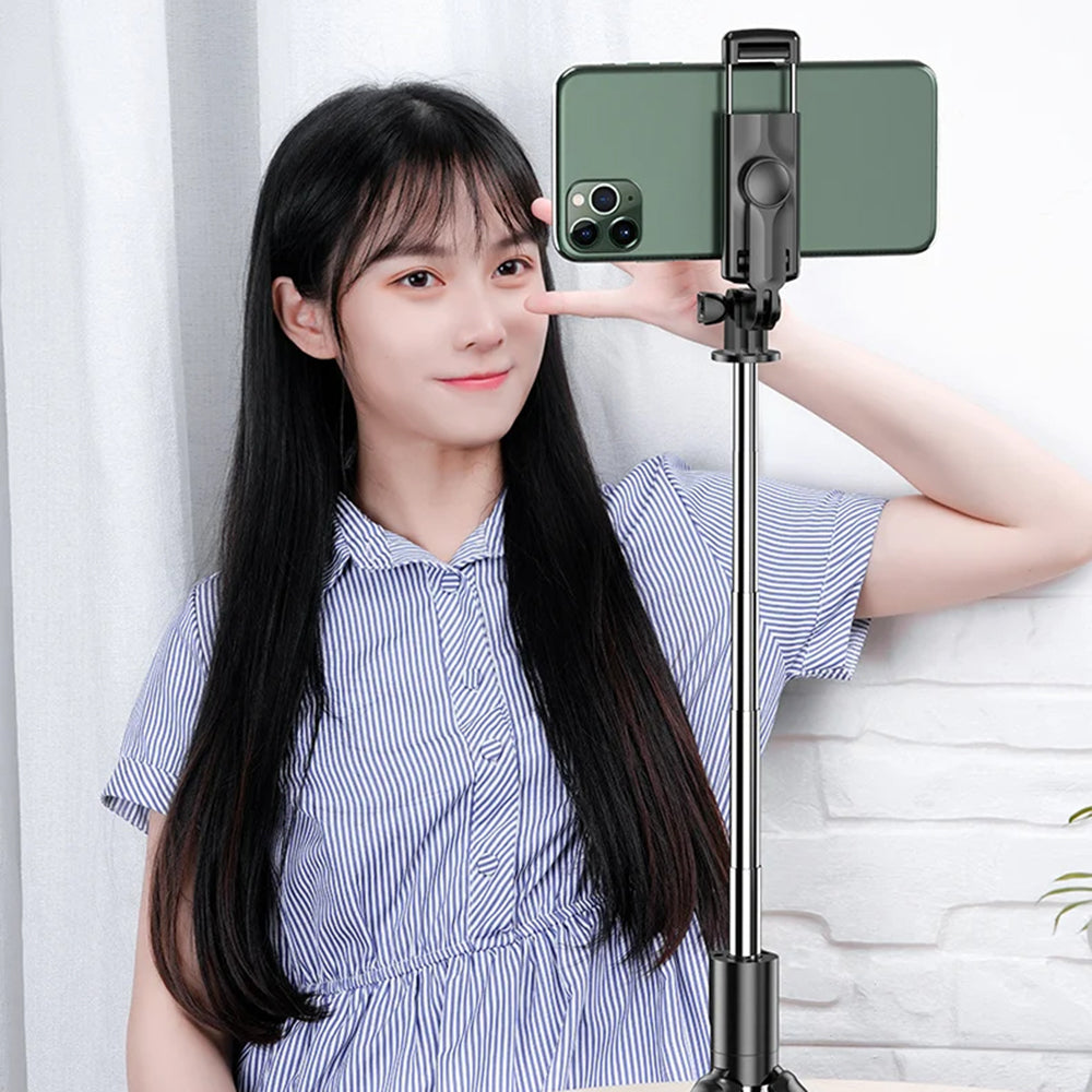 Selfie Stick Bluetooth Techsuit S03, Uniwersalny, Czarny