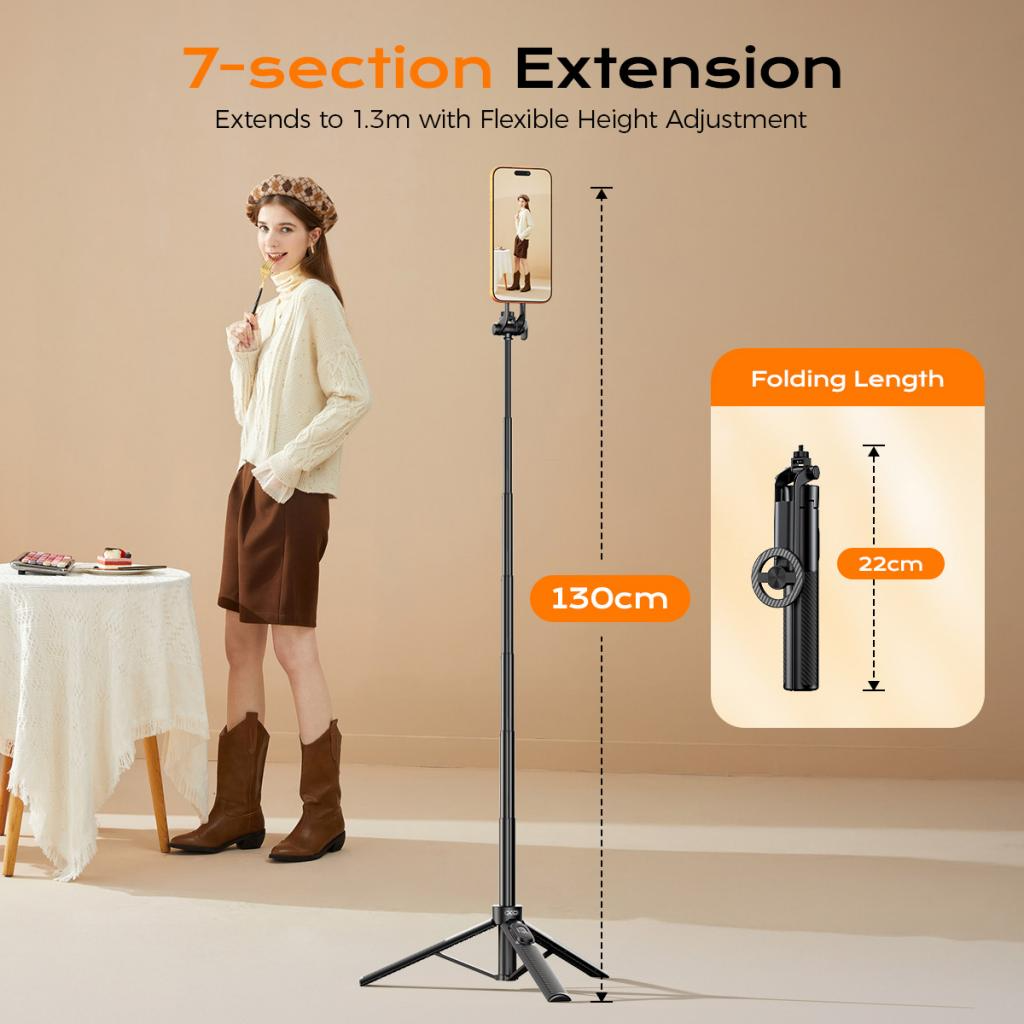 Selfie Stick Bluetooth XO Design SS30, Uniwersalny, Czarny