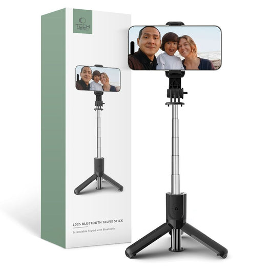 Selfie Stick Bluetooth Tech-Protect L02S, uniwersalny, czarny