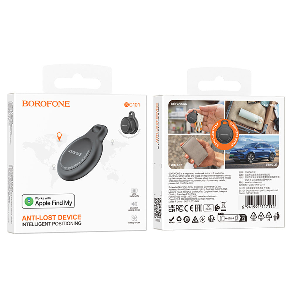 SmartTag Borofone BC101 Exquisite dla serii iOS, Czarny