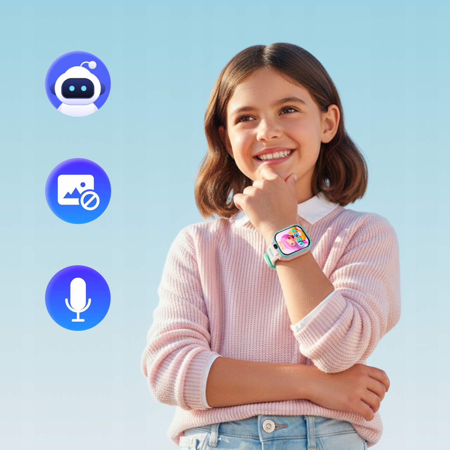 Smartwatch Forever Kids Boost KW-530 Call, Różowy