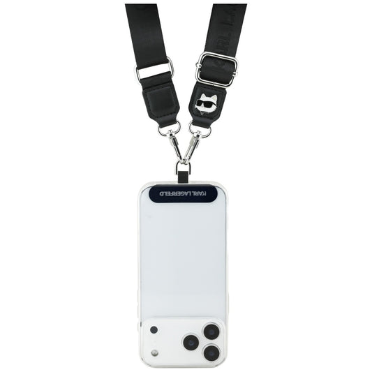 Sznurek do Telefonu Karl Lagerfeld Choupette Metal Logo, Czarny