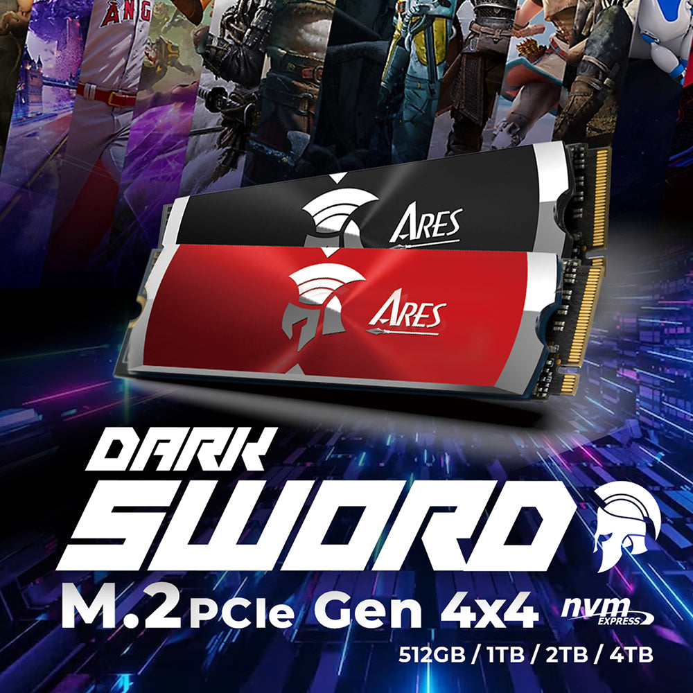 Solid State Drive (SSD) Dato Ares Dark Sword, 1TB, NVMe 1.4, PCIE Gen4x4, Red ARSDSR-1TB