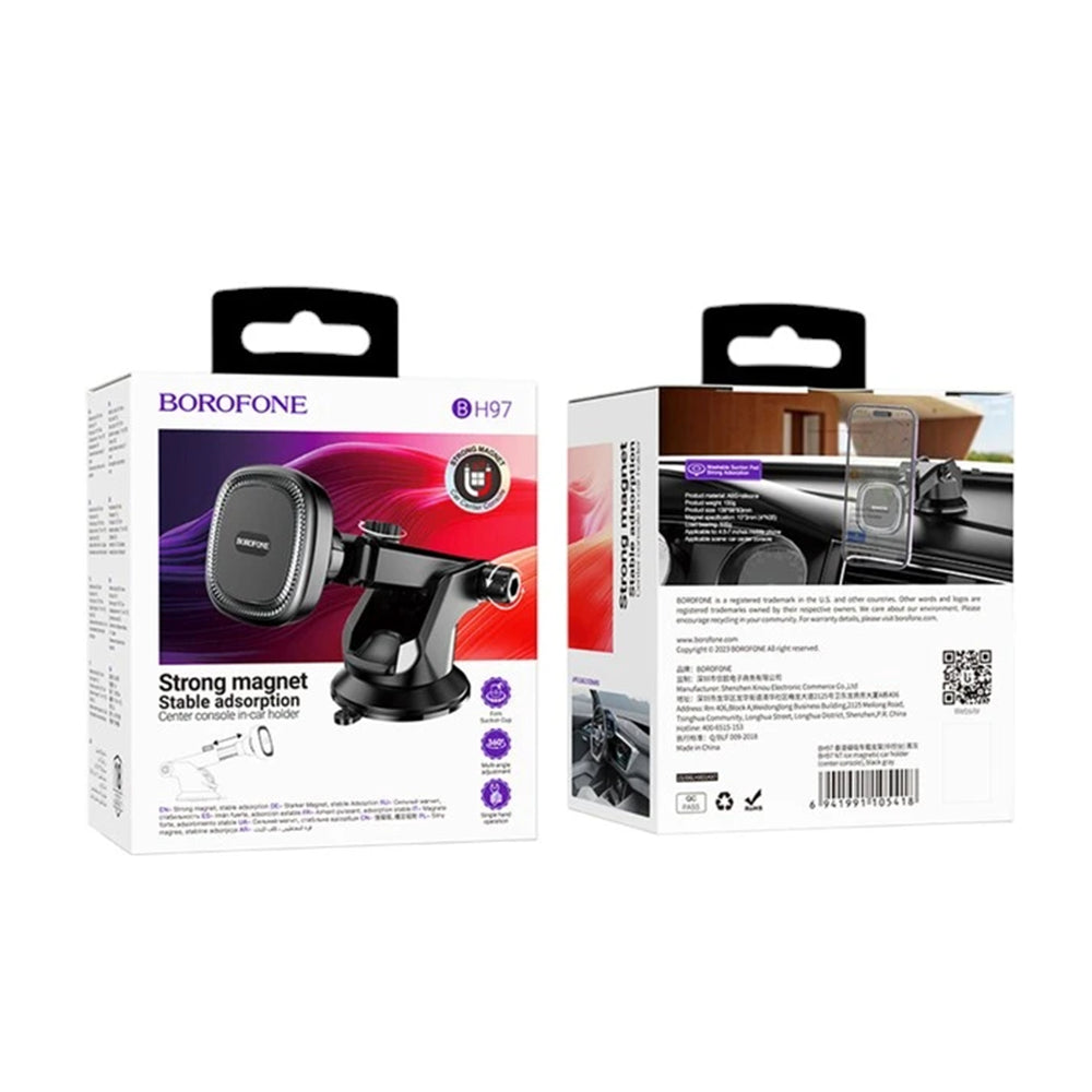 Uchwyt Samochodowy Magnetyczny Borofone BH97 Ice, Uniwersalny, Czarny