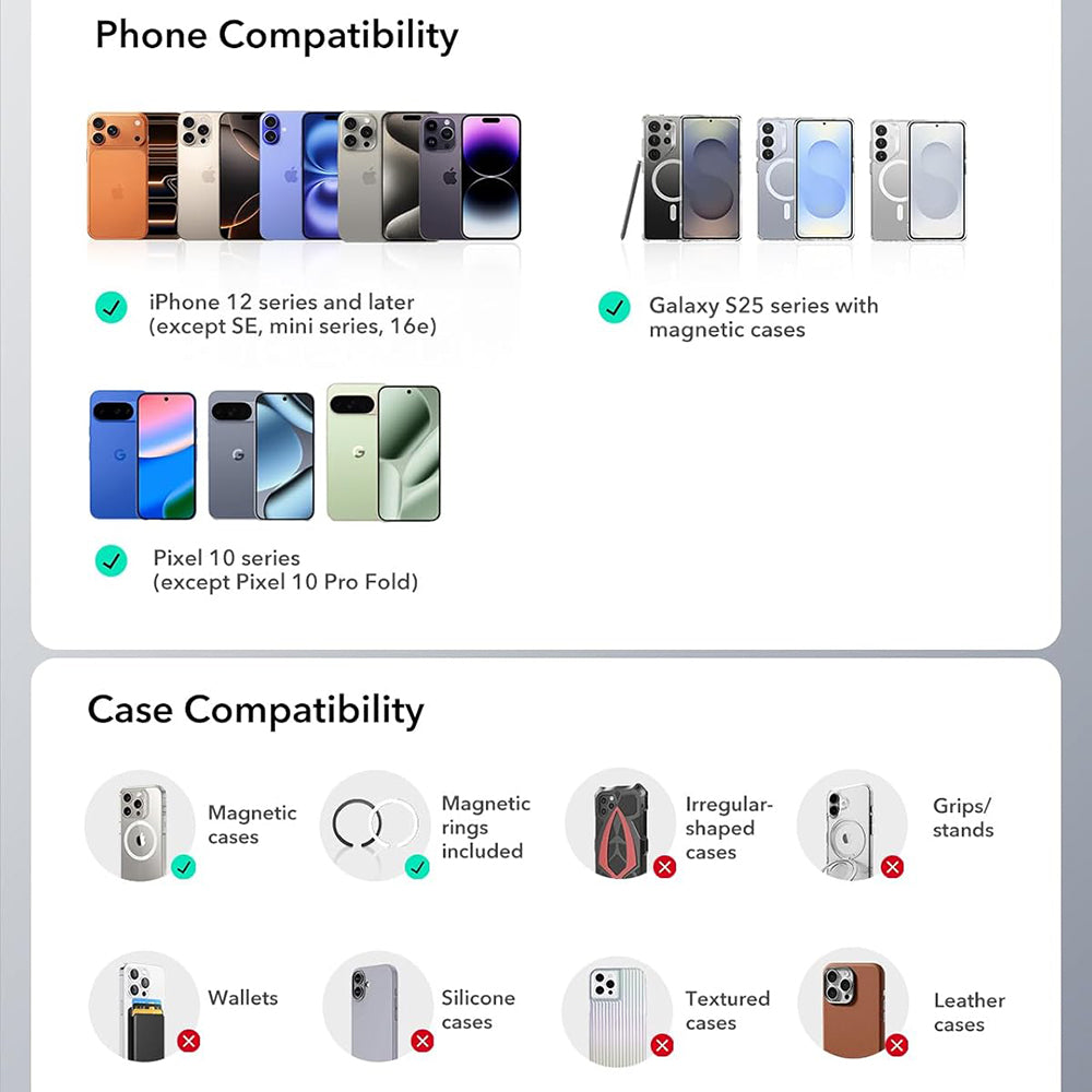 Uchwyt Samochodowy Magnetyczny ESR OmniLock Vent, Uniwersalny, Czarny