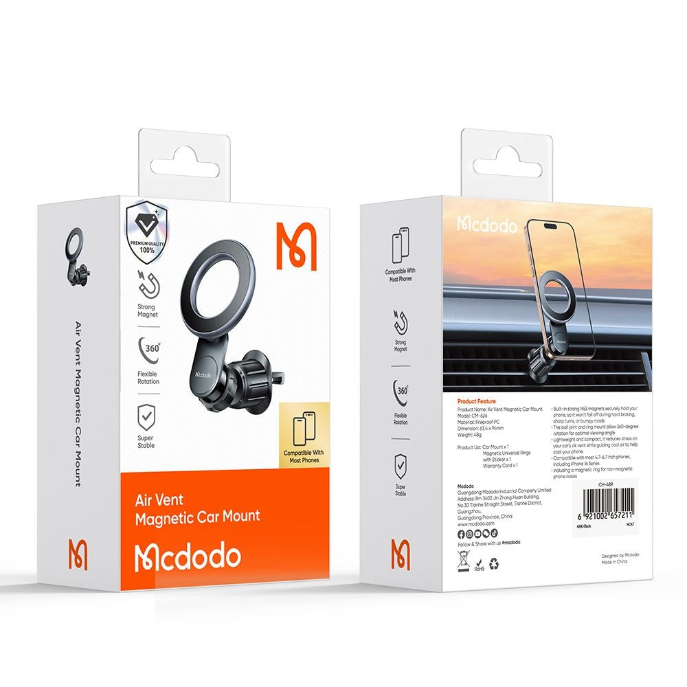Uchwyt Samochodowy Magnetyczny McDodo CM-6260, Uniwersalny, Czarny