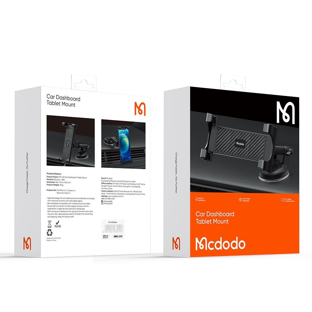 Uchwyt samochodowy McDodo CM-4310 na Telefon / Tabletę, 4.7 cala - 12.9 cala, Czarny