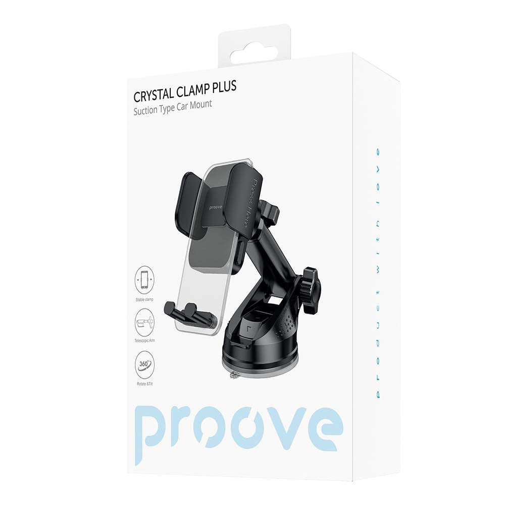 Uchwyt samochodowy Proove Crystal Clamp Plus Dash, 4.7 cala - 6.9 cala, Czarny CHCSP0000001