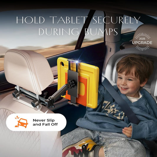 Uchwyt samochodowy Lisen na zagłówek do telefonu / tabletu, 4.7 cala - 12.9 cala, Czarny YL0423090004