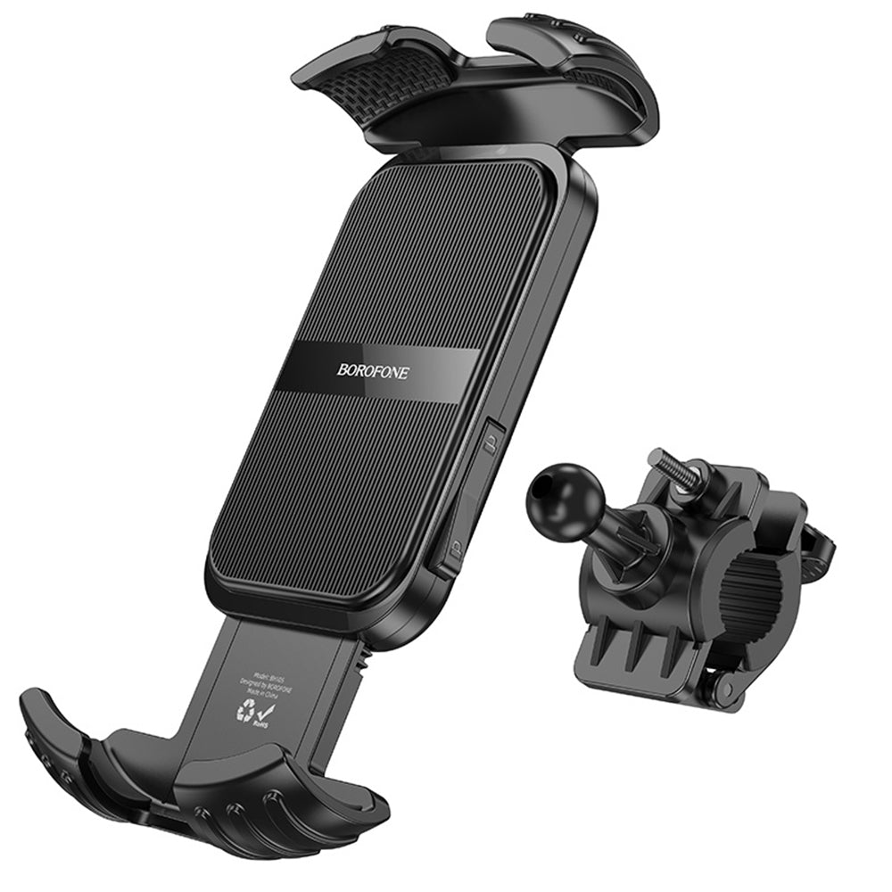 Uchwyt Rowerowy Motocyklowy Borofone BH105 Basalt, 4.7 cala - 7 cali, Czarny