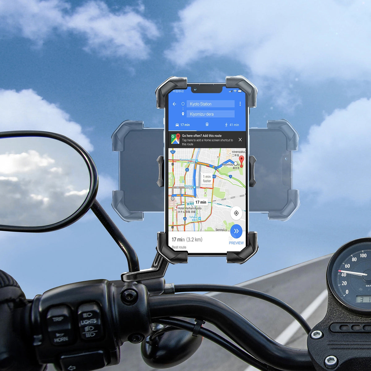 Uchwyt Rowerowy Motocyklowy Joyroom JR-ZS288-m, 4.7 cala - 7 cali, Czarny